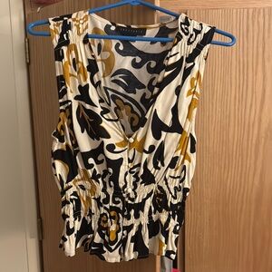 Stylish Women's Sleeveless Top - Black, Gold, Cream- Brand: Sanctuary
